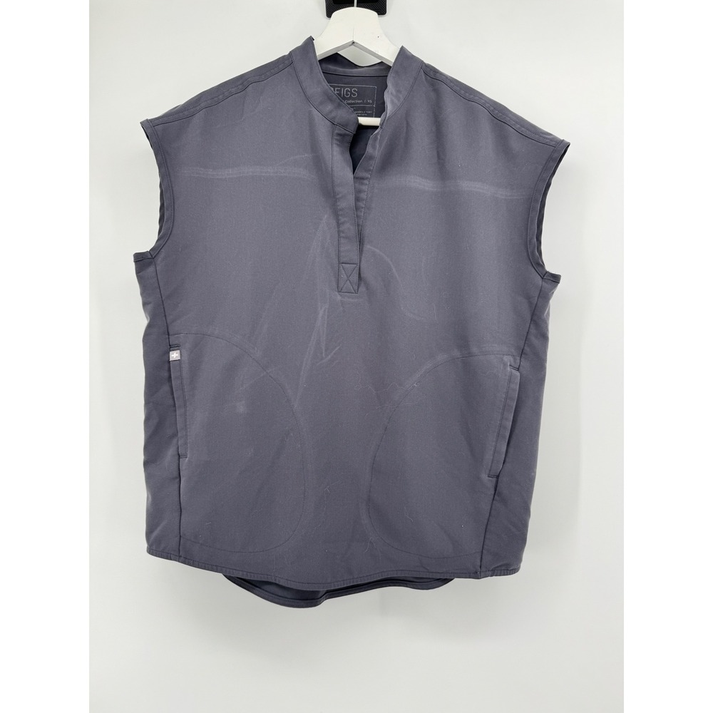 FIGS Technical Collection Womens XS Scrub Vest Graphite Gray Sleeveless Top